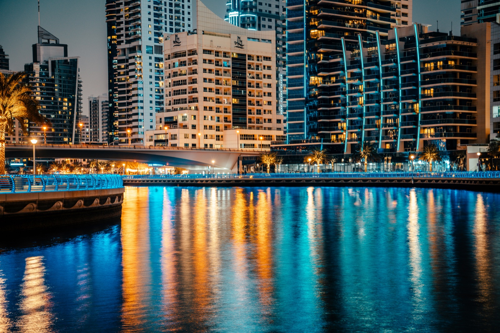Residential buildings along the Dubai Marina waterfront